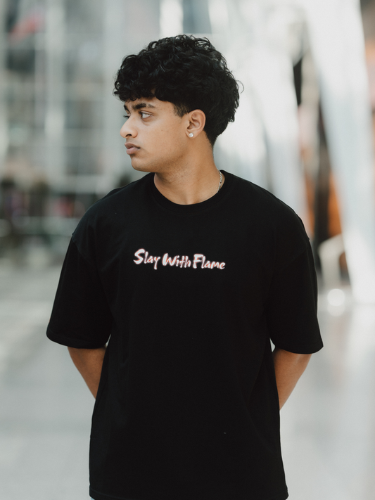 Slay with Flame | Unisex Fierce Katana Fire | Premium French Terry T-Shirt