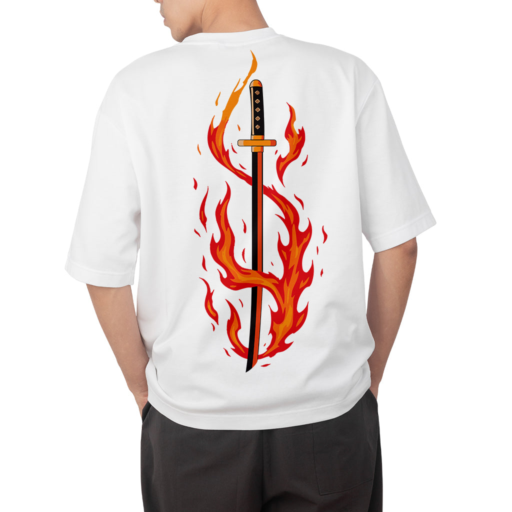 Slay with Flame | Unisex Fierce Katana Fire | Premium French Terry T-Shirt