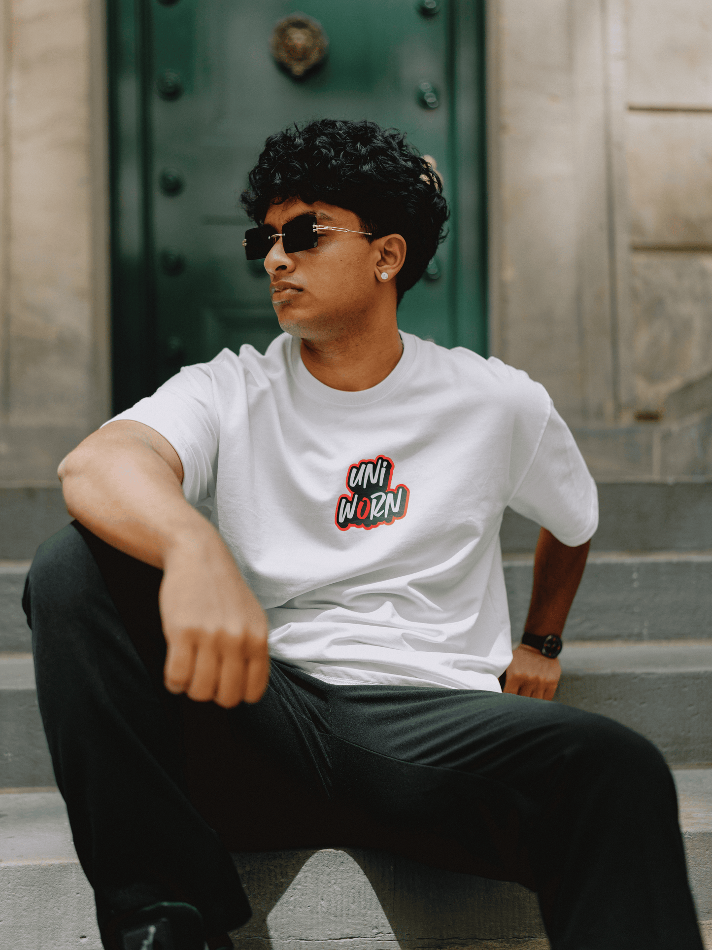Logo Speak | Text Front & Icon Back | Premium French Terry T-Shirt