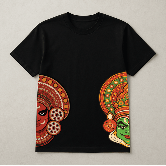 Kathakali x Theyyam Fusion Tee | Unisex Premium French Terry T-Shirt