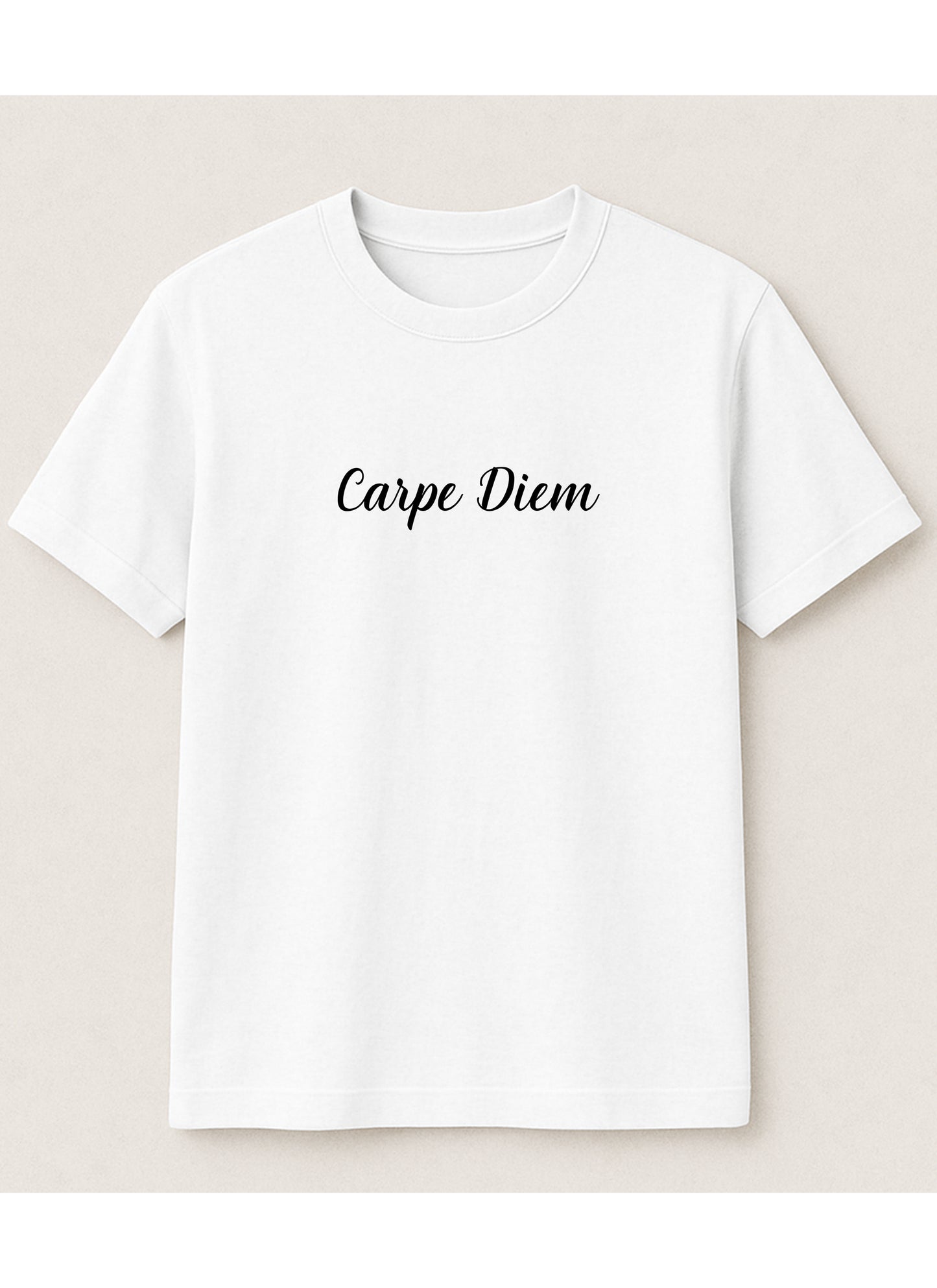 Carpe Diem | Unisex Minimal Front & Dual Paisley Back Print | Premium French Terry T-Shirt