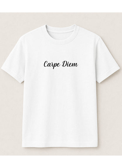 Carpe Diem | Unisex Minimal Front & Dual Paisley Back Print | Premium French Terry T-Shirt